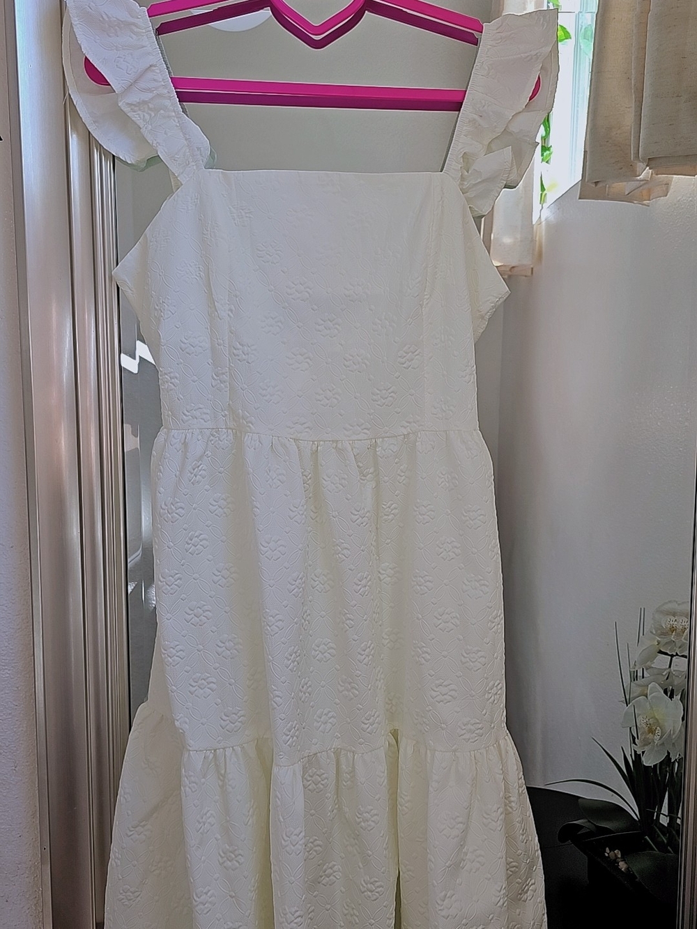 White Women  Ruffle Strap Dress